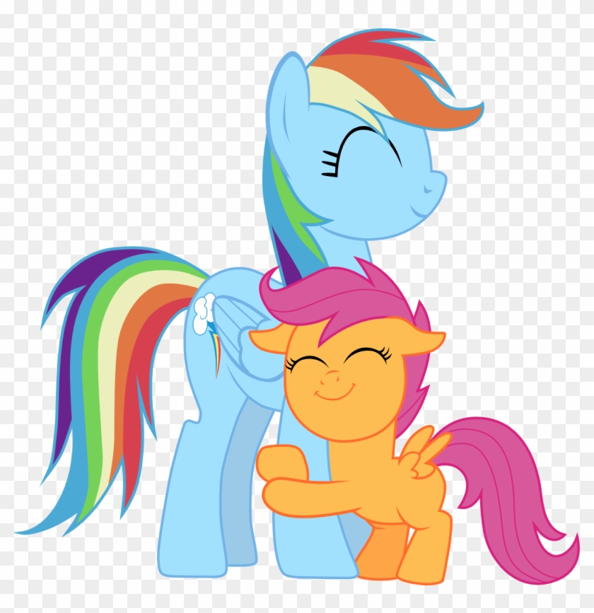 My Little Pony Scootaloo And Rainbow Dash Kiss - Rainbow Dash And Her Sister #887867
