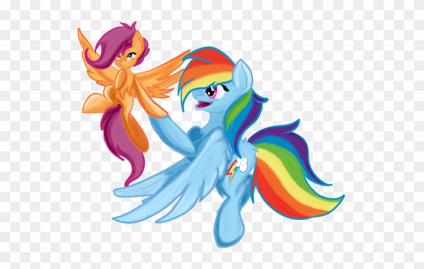 Mlp Rainbow Dash And Scootaloo Cute By Shadowwolffox - My Little Pony: Friendship Is Magic #887871
