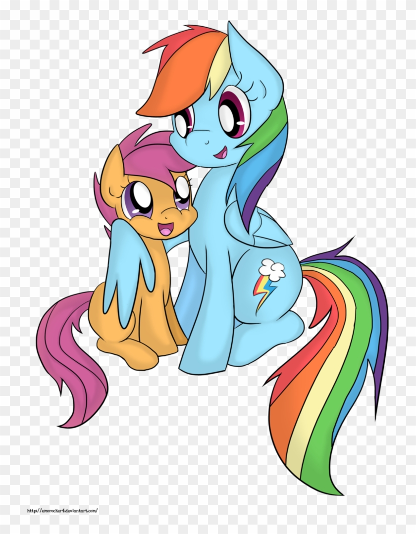Rainbow Dash And Scootaloo By Leslers - Rainbow Dash And Scootaloo Cute Gifs #887881