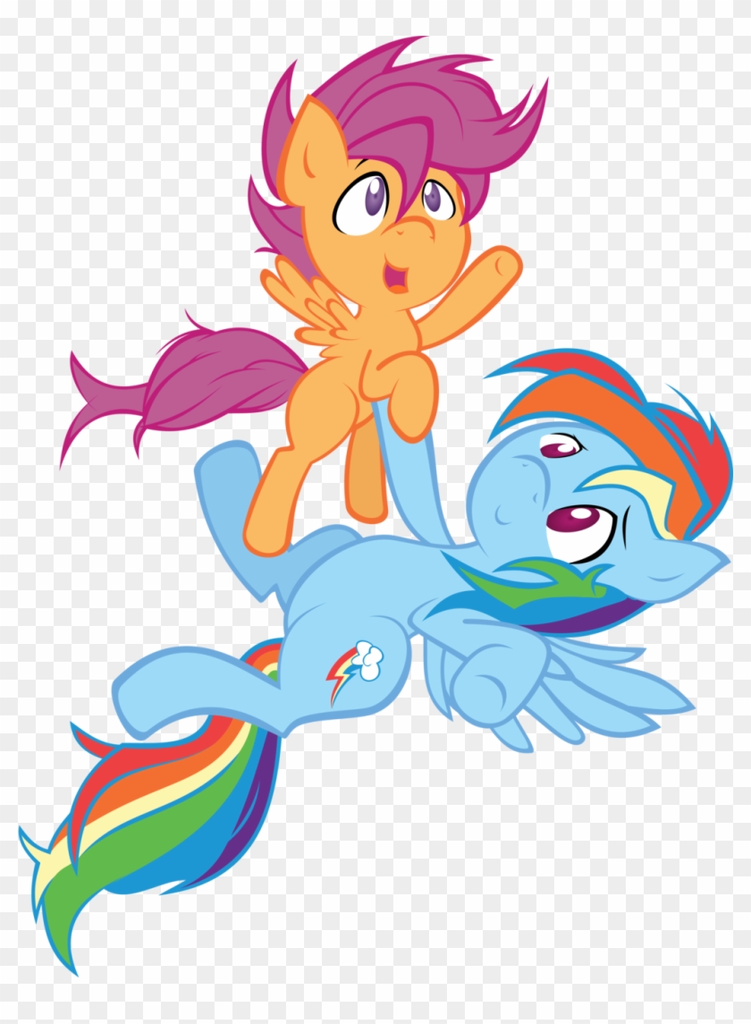 Rainbow Dash And Scootaloo Colored By Iamadinosaurrarrr - Mlp Rainbow Dash And Scootaloo Fan Made #887900