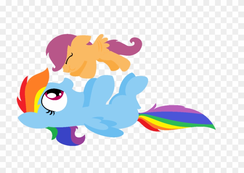 Filly Rainbow Dash And Baby Scootaloo By Violetandblaire - Baby Scootaloo And Rainbow Dash #887937