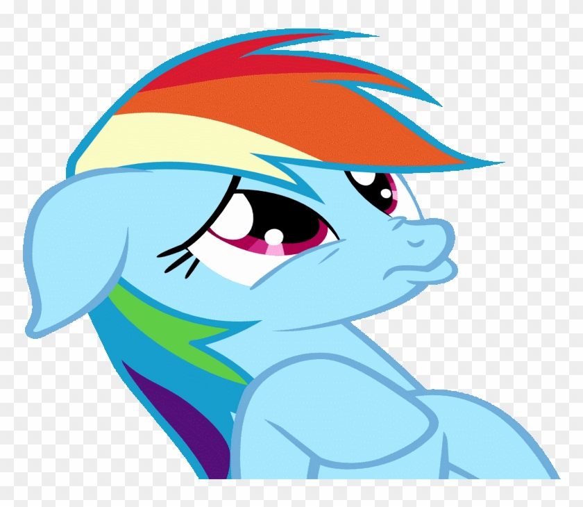 Sticker Risitas Rainbow Dash My Little Pony Mlp Bleu - Rainbow Dash Sad Face #887953