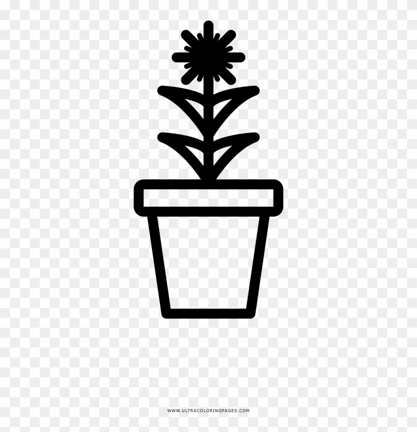 Potted Coloring Page - Vector Graphics #888166