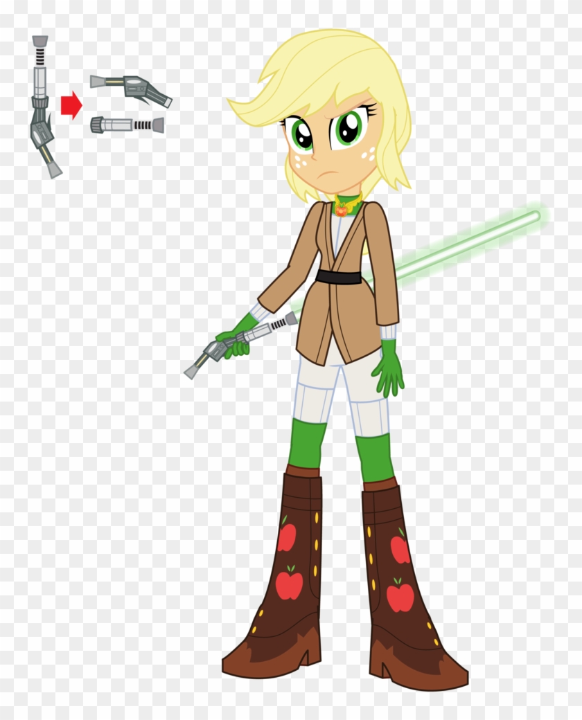 Jedi Sentinel Applejack By Amante56 - Mlp Equestria Girl Star Wars #888222