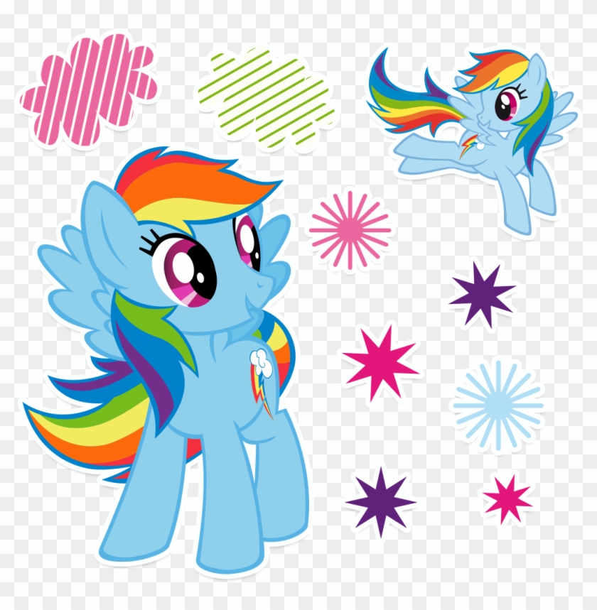 My Little Pony Rainbow Dash Wall Decals Scenes 10 Pieces, - Happy Birthday My Little Pony #888311