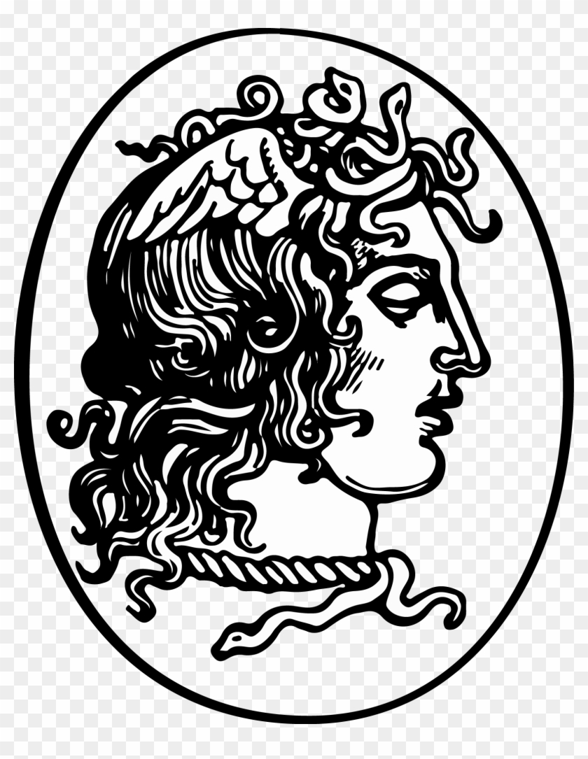 Greek Mythology, Medusa, Snake, Public Domain, Jellyfish, - Mythology Clipart Black And White #888326