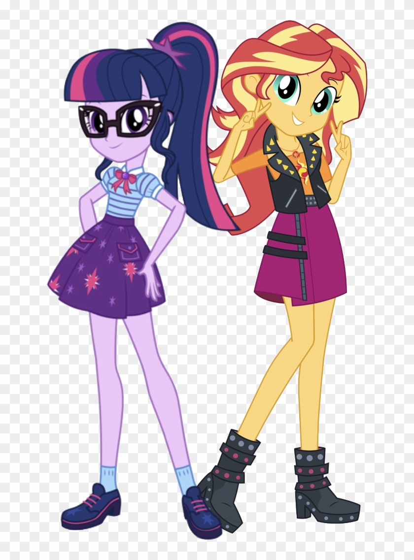 Sunset Shimmer And Sci Twi By Superbobiann - Twilight Sparkle #888333