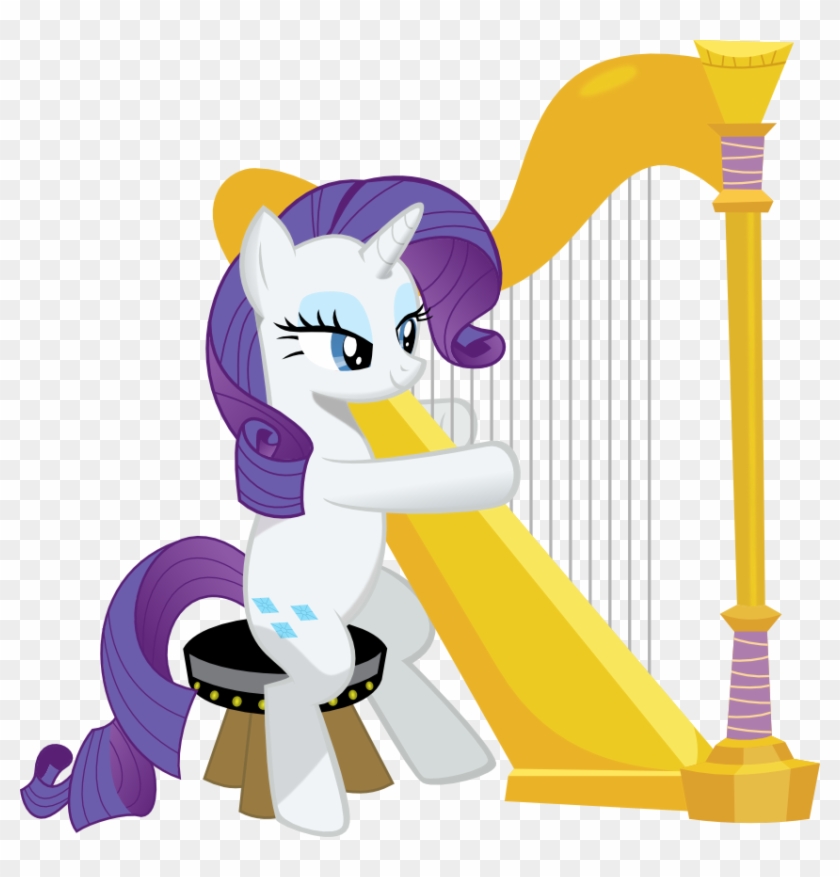 Rarity Playing A Harp By Buckethelm - Mlp Harp #888432