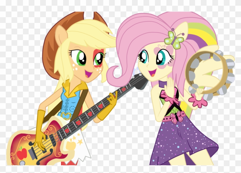 Vaniaeditors, Equestria Girls, Fluttershy, Ponied Up, - Девушки Эквестрии Эпплджек Радужный Рок #888480