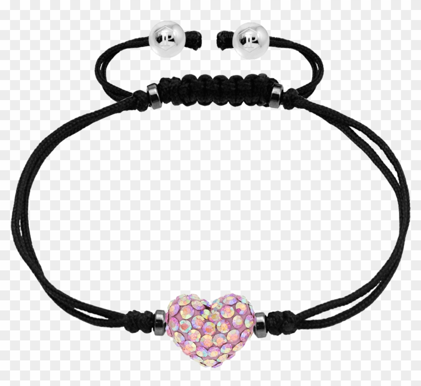 Bonbon 8mm Heart Shape Two Tone Pink Crystal Bracelet - Tresor Paris Bonbon 10mm Heart Shape White Crystal #888589