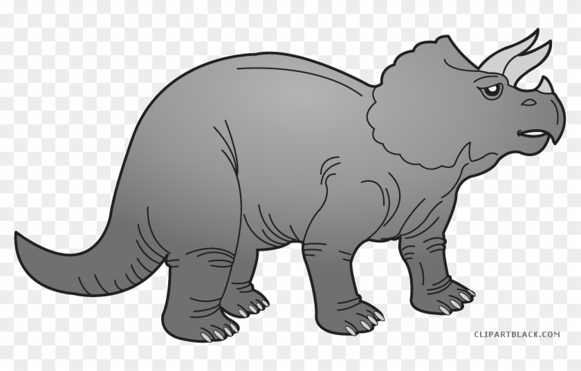 Triceratops Animal Free Black White Clipart Images - Triceratops #888597