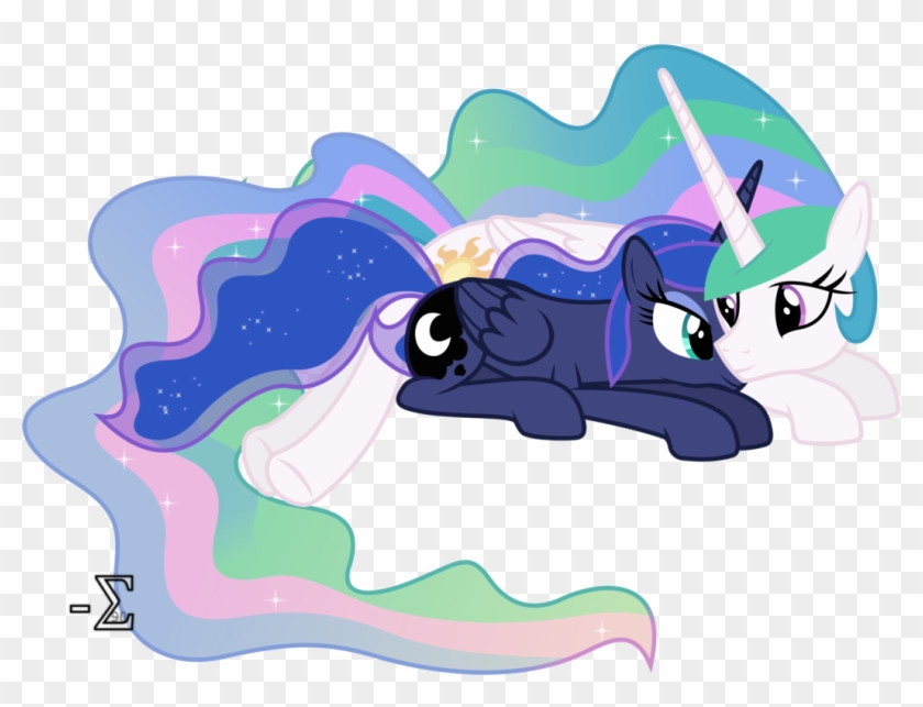 Celestia And Luna Sleeping By 90sigma - Cartoon #888941