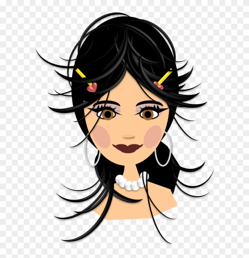 Lady With Black Hair Free Vector / 4vector - Hair #889092