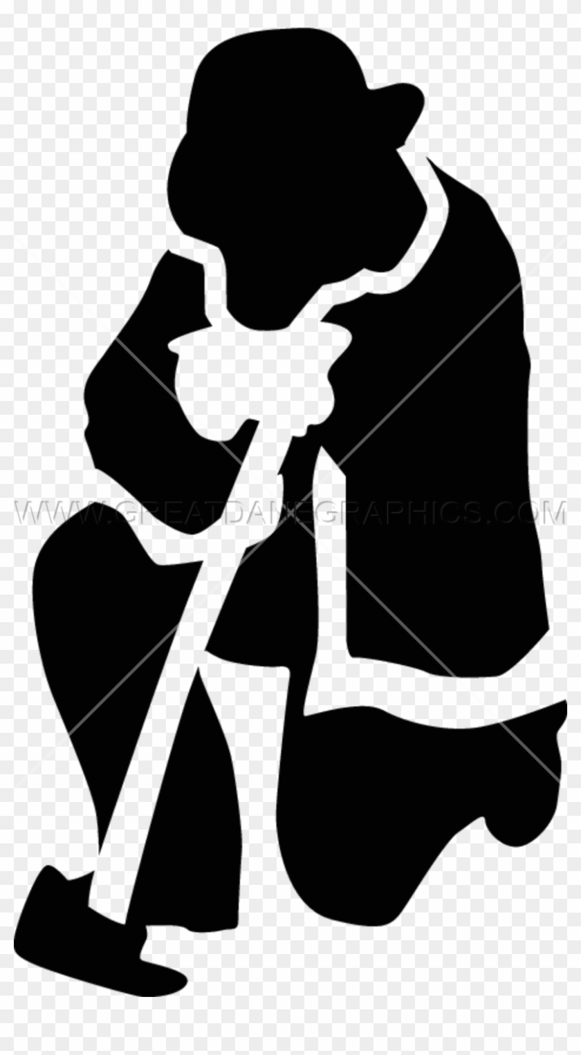 Firefighter Kneeling Production Ready Artwork For T - Kneeling Firefighter Silhouette #889177