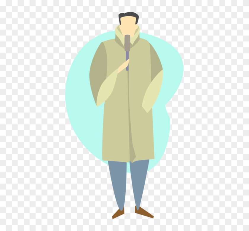 Vector Illustration Of On Air News Reporter With Interview - Illustration #889231