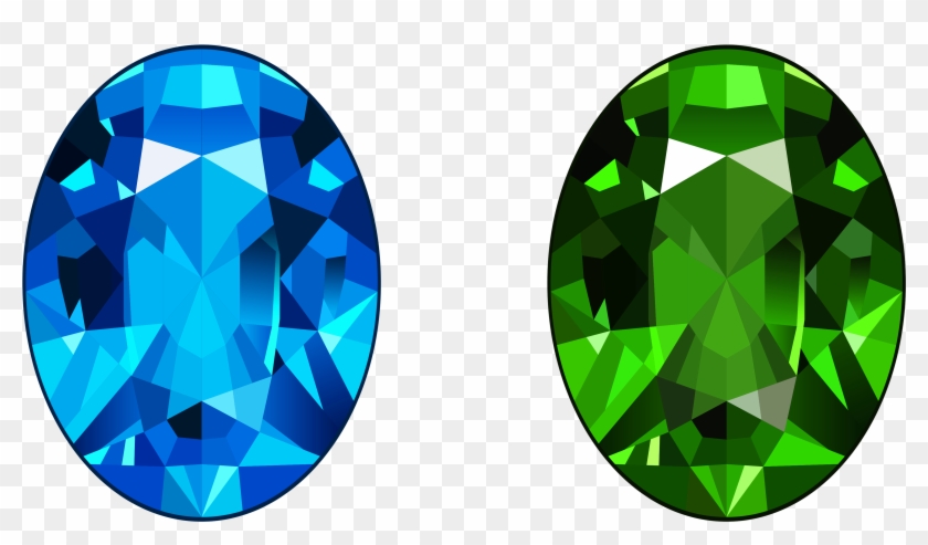 Emerald Clipart Transparent - Blue And Green Diamonds #889439
