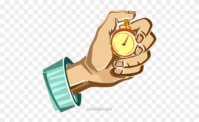 Hand Holding A Stopwatch Royalty Free Vector Clip Art - Mão Com Cronometro Png #889504