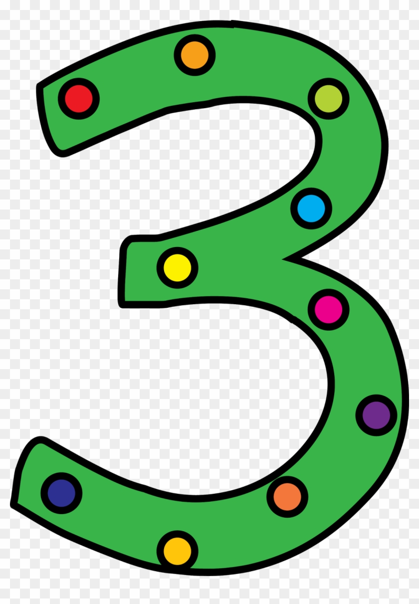 Number 3 Clip Art - Polka Dot Number Three #889758