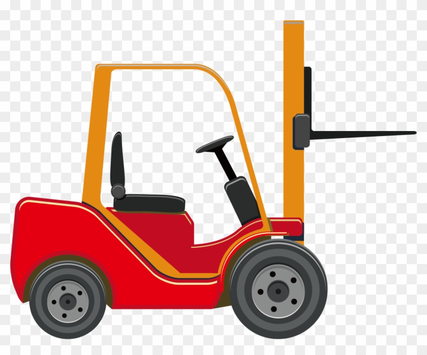 Forklift Drawing Vecteur - Cartoon Forklift Png #889981