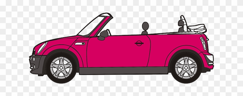 Car, Cartoon, Pink, Mini, Vehicle, Automobile, Auto - Car Clipart #889997