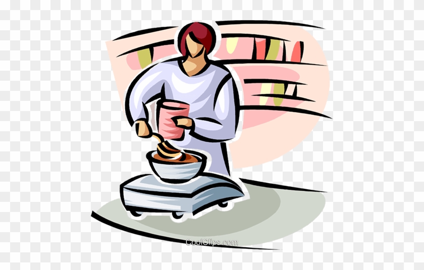 Woman Weighing Bulk Food Items Royalty Free Vector - Clip Art #890152