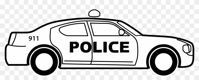 Medium Image - Police Car Black And White Clipart #890179