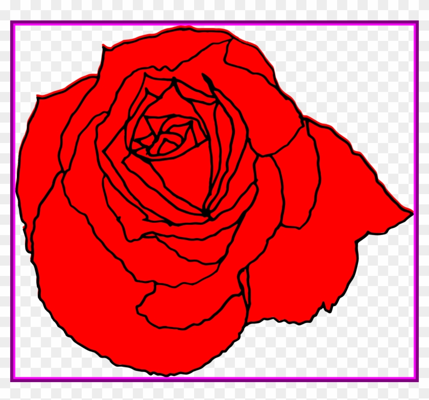 Rose Flower Design Rose Flower Corner Design Png The - Red Roses Simple Drawing #890204