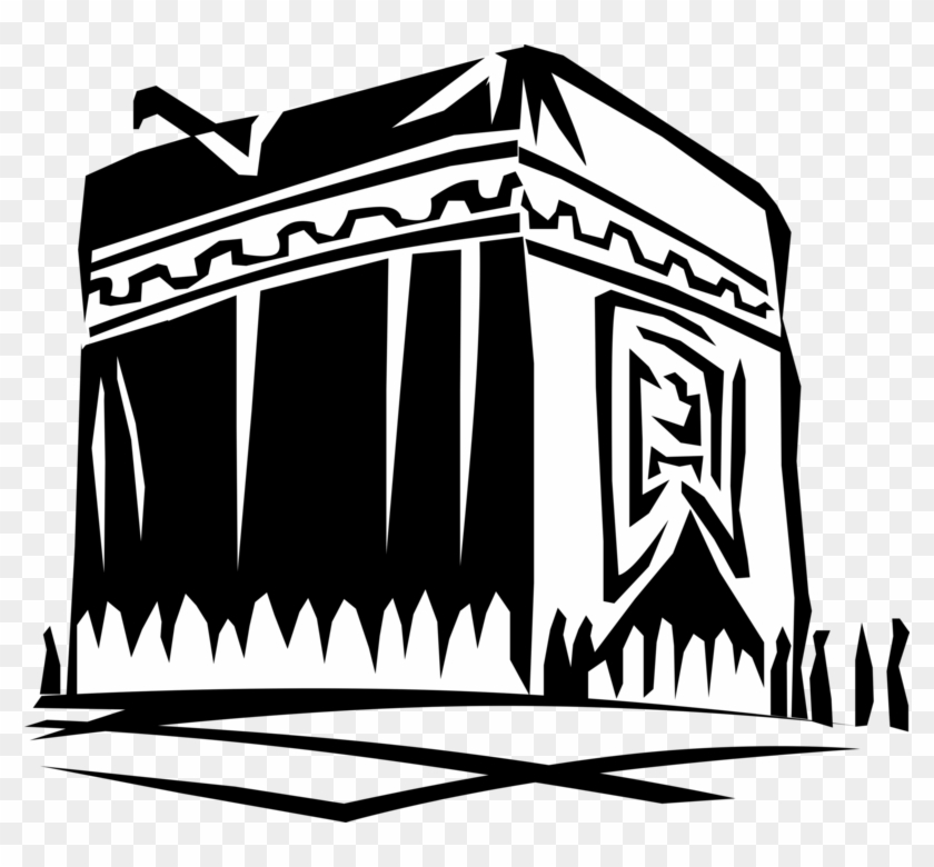 kaaba clipart black and white