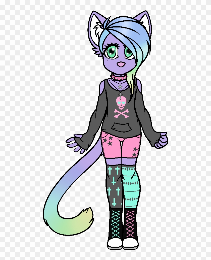 Pastel Goth Kitty Adoptable Ota By Xperfectinsanity - Cartoon #890551