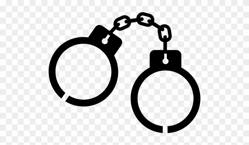 Police Hand Cuffs With Chain Vector - Arrest Icon #890653