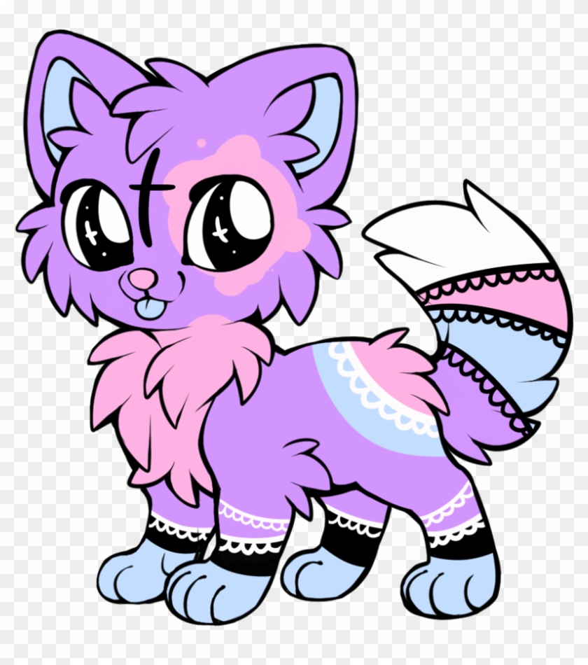 Custom Pastel Goth Kitteh By Oc-handout - Pastel Goth Cat Oc #890683