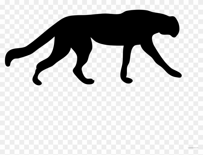 Cheetah Animal Free Black White Clipart Images Clipartblack - Cougar Silhouette #890907