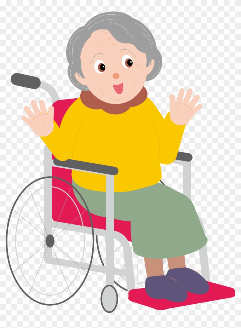 Cartoon Old Age - Old Woman On Wheelchair Cartoon Transparent #891029