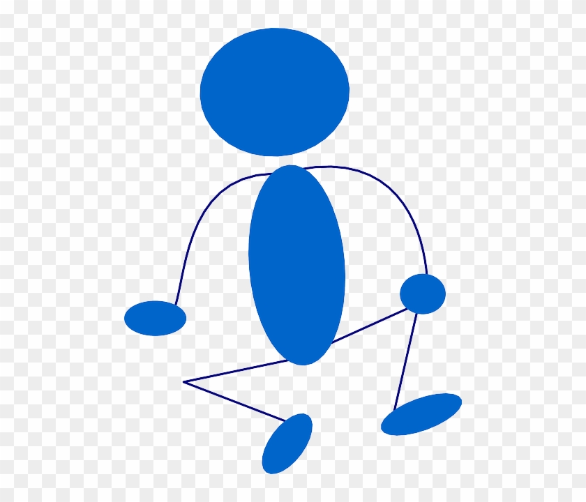 Blue, Stick, Symbol, People, Man, Men, Sit, Squat - Sitting Clipart #891106