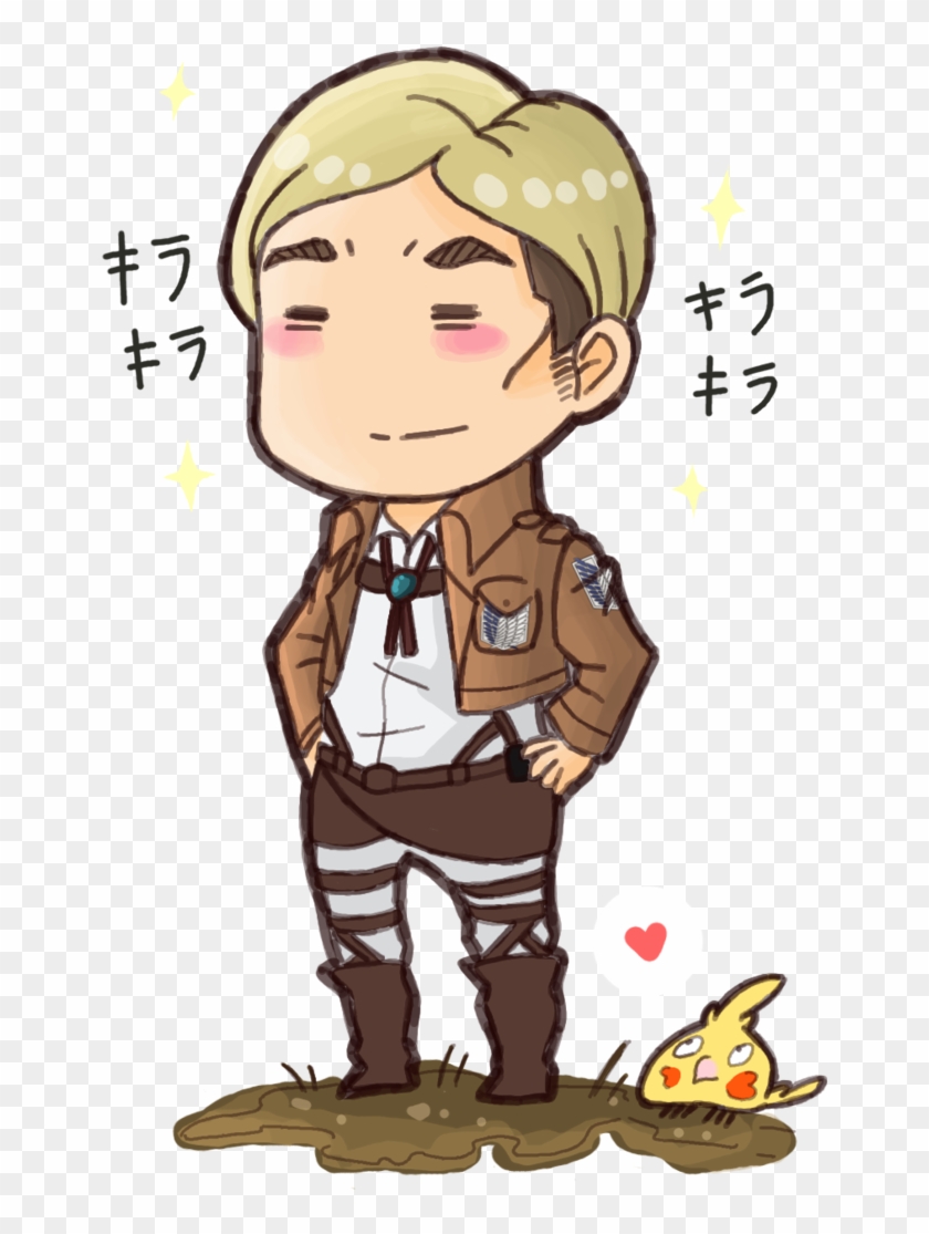 A Little Drawing Of Chibi Erwin The Yellow Bird Is - Attack On Titan Chibi Erwin #891191