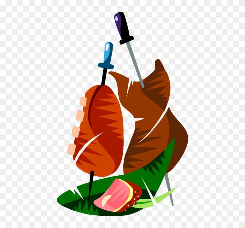 Vector Illustration Of Churrasco Beef Or Grilled Meat - Barbecue Vetor Png #891238