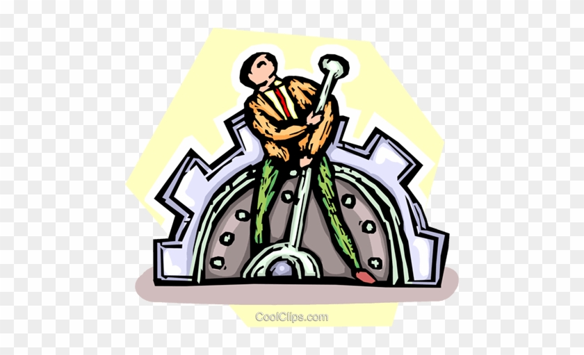 Businessman Switching Gears Royalty Free Vector Clip - Illustration #891458