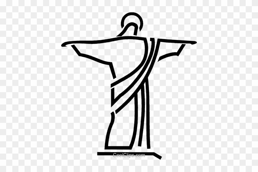 Statue Of Jesus Royalty Free Vector Clip Art Illustration - Jesus Statue Clipart #891703