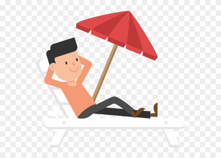 Man Relaxing On The Beach Cartoon Vector - Scalable Vector Graphics #891773