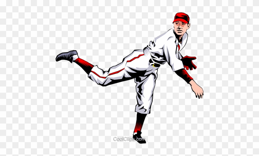 Baseball Player Pitching The Ball Royalty Free Vector - Baseball Player Clip Art #892012