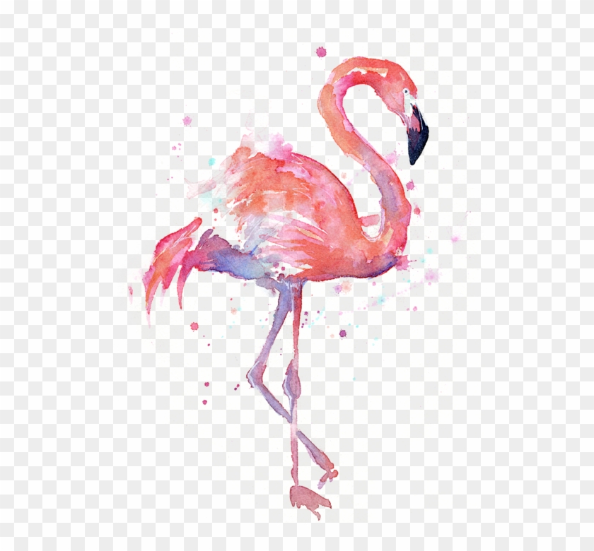Flamingo Watercolor Facing Right Women's T-shirt For - Love Flamingo #892116