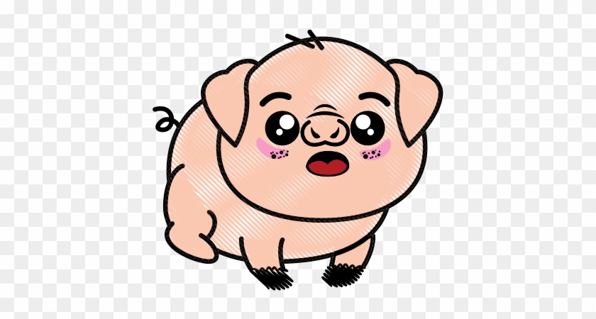 Isolated Cute Standing Pig - Sucio Dibujo Animado #892177