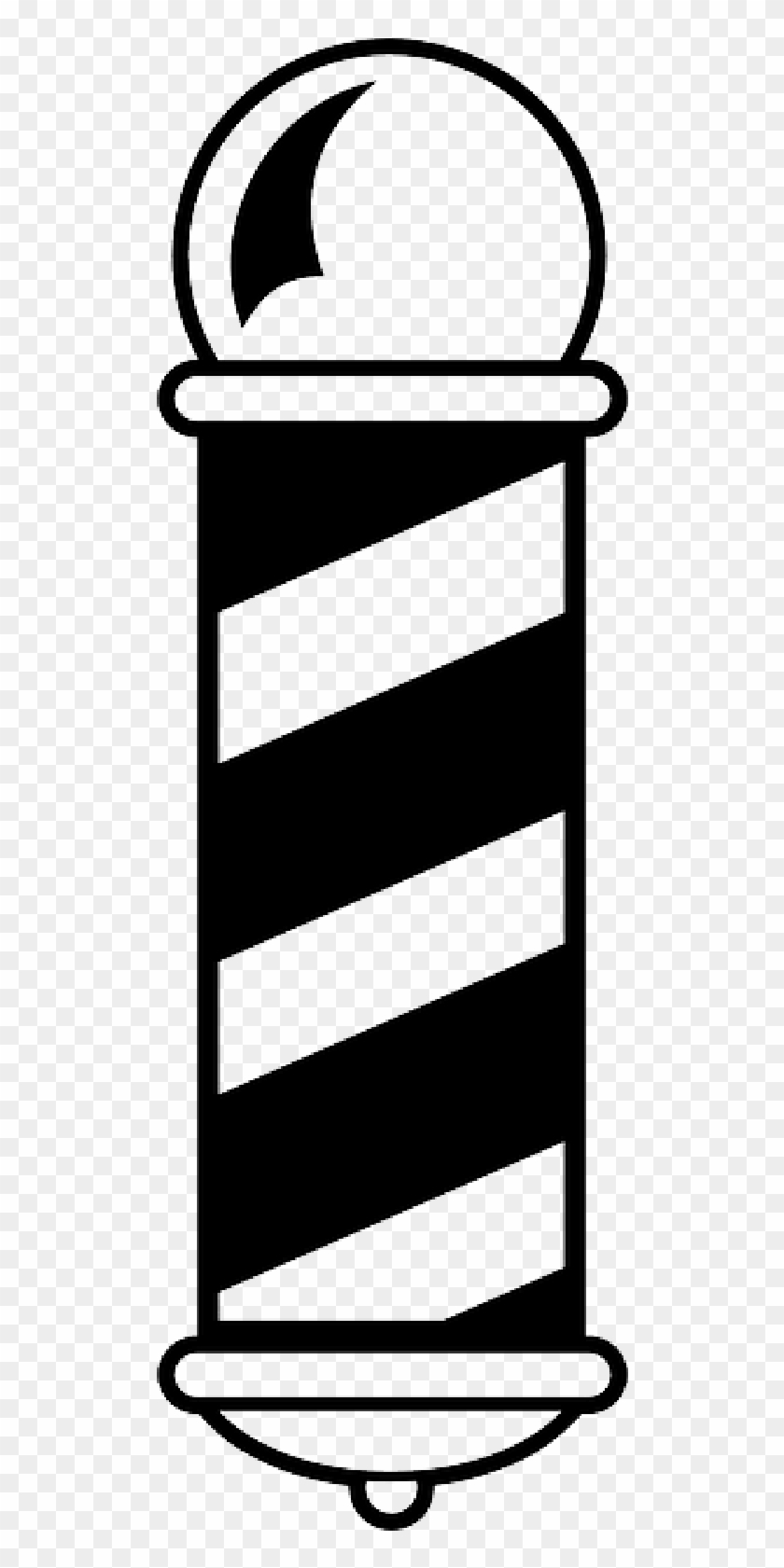 Black, Silhouette, White, Cartoon, Logos, Free - Barber Pole Vector Png #892394