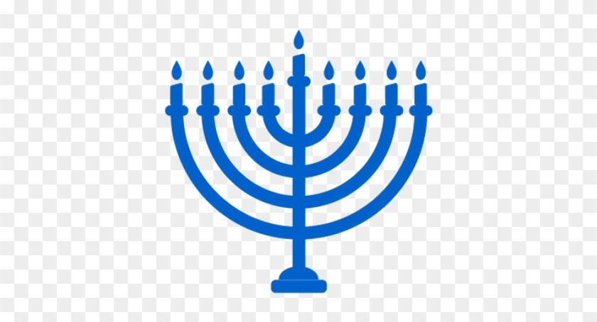 Blue Menorah Hanukkah - Hanukkah Png #892598