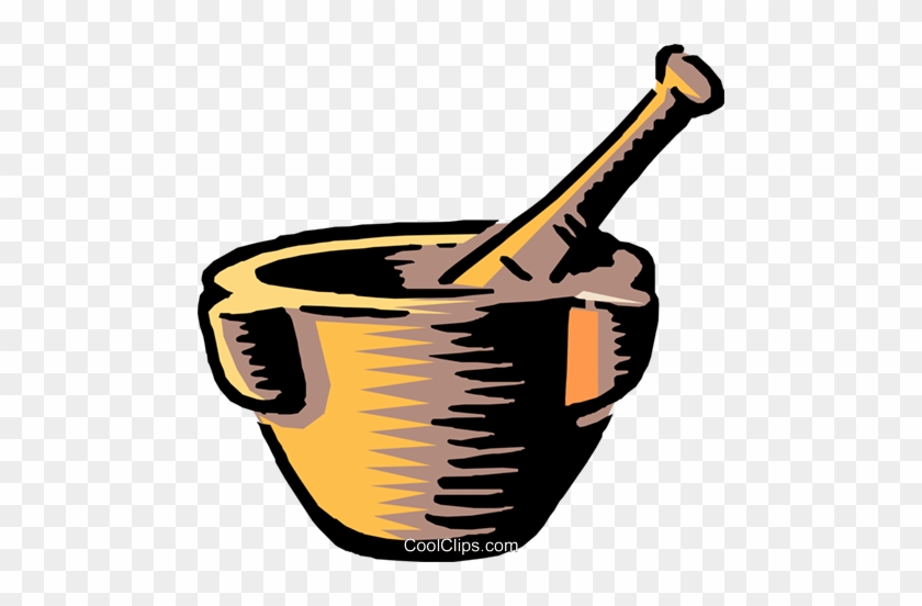 Pestle & Mortar Royalty Free Vector Clip Art Illustration - Mortar And Pestle Clipart #892626