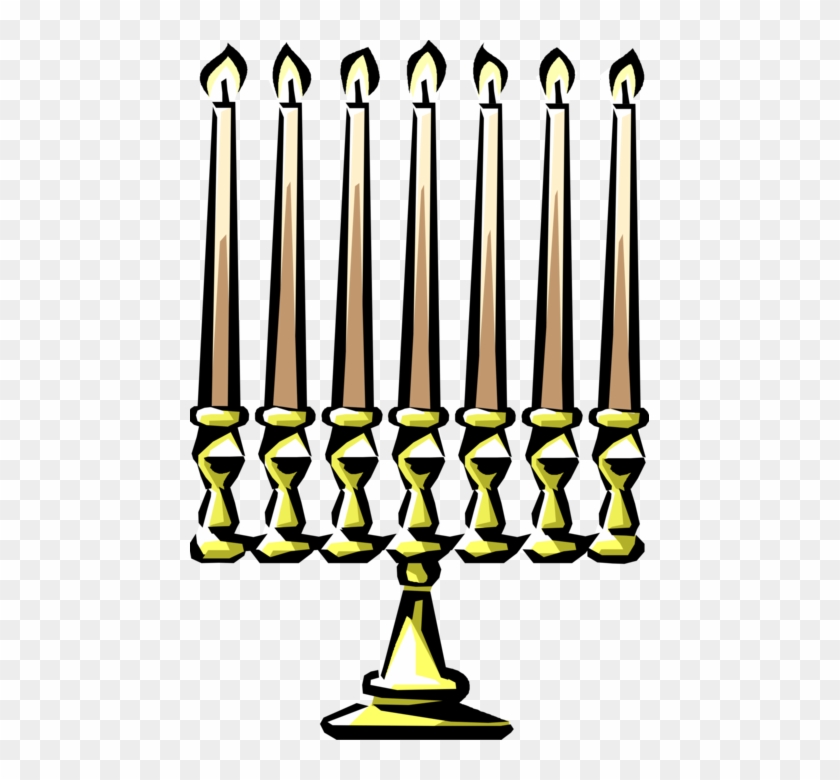 Vector Illustration Of Jewish Chanukah Hanukkah Menorah - Vector Illustration Of Jewish Chanukah Hanukkah Menorah #892637