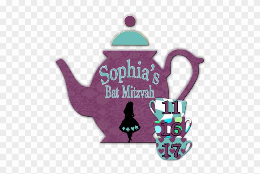 Alice In Wonderland Themed Bat Mitzvah Logo - Teapot #892985