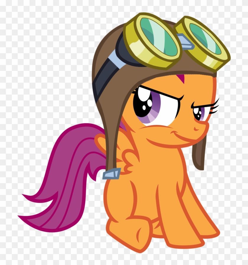 Kuren247, Goggles, Pilot, Safe, Scootaloo, Simple Background, - Cartoon #893319