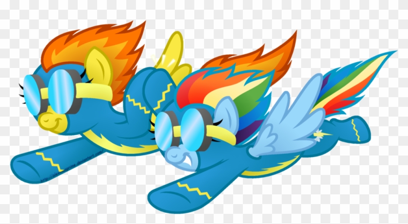 Aleximusprime, Flying, Goggles, Hoofbump, Rainbow Dash, - Art #893350