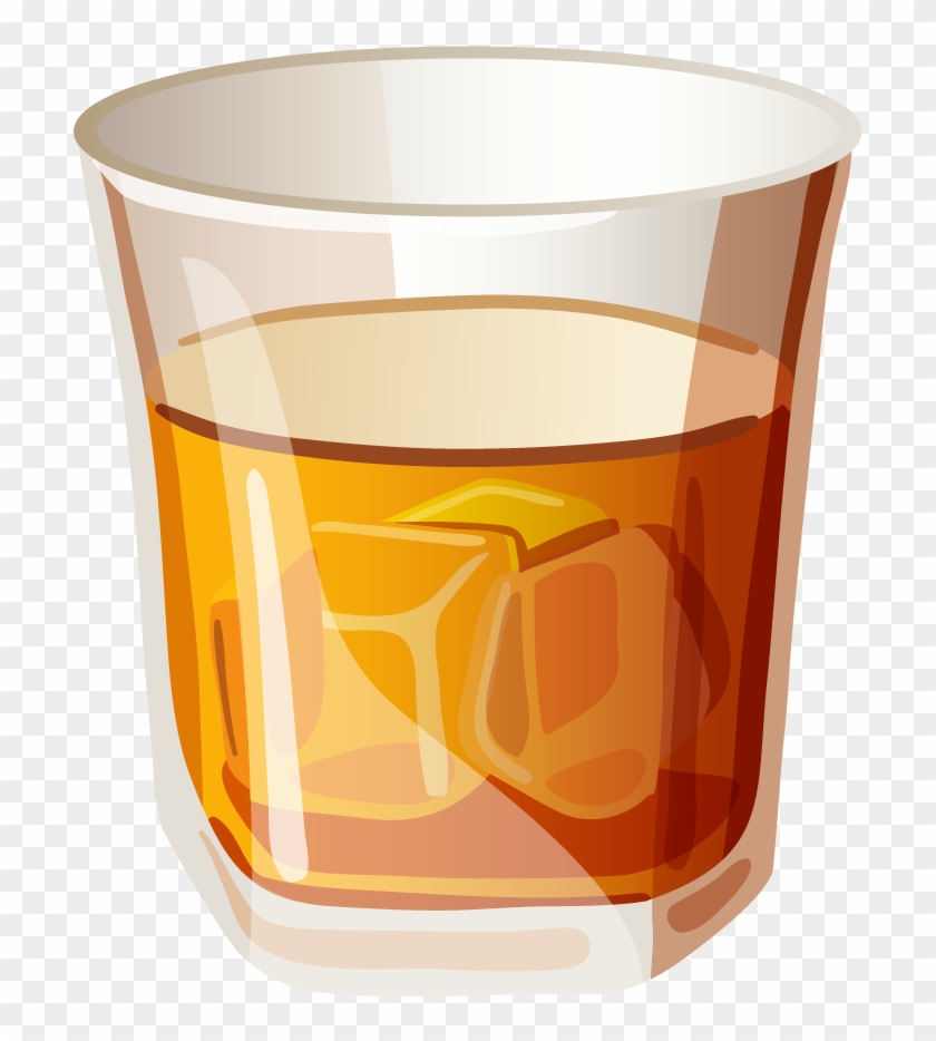 Whiskey Cocktail Tea Juice Baijiu - Cocktail Glass Cartoon Png #893577